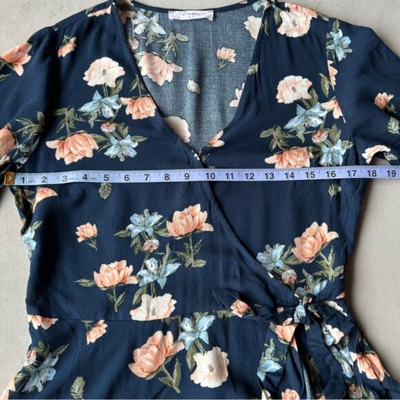 Elodie ~ Floral Peplum Top with Side Tie ~ Womens Size Small - Picture 8 of 10